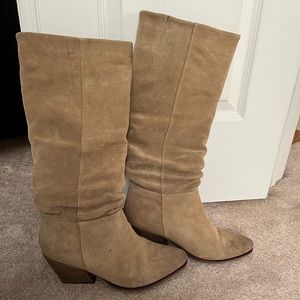 LIKE NEW - weathered suede boots, size 8.5